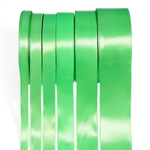 Satinband, 25 Yards Rolle for Verpacken von Geschenken, Basteln, Schleifenherstellung, Weihnachtsdekoration for Hochzeiten und Partys in mehreren Breiten(Green,20mm 25yards) von Generisch
