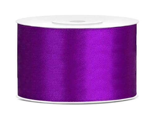 Satinband Rolle 25 m 38 mm breit Schleifenband, Dekoband Geschenkband Schleife Hochzeitsdeko Band, für Creative Idee. (violett 062) von Generisch
