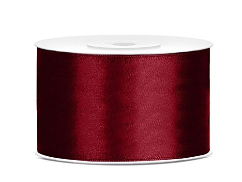 Satinband Rolle 25 m 50 mm breit Schleifenband Dekoband Geschenkband Schleife Hochzeitsdeko Band, für Creative Idee. (bordeaux 082) von Generisch