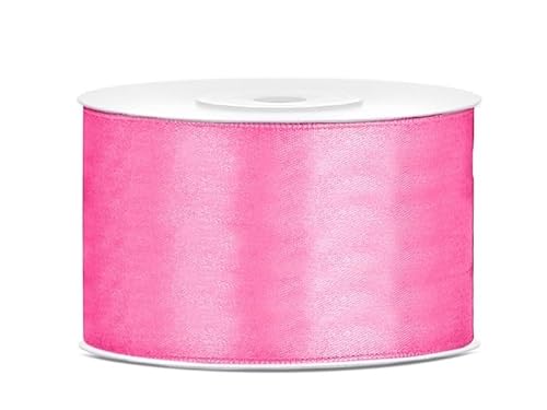 Satinband Rolle 25 m 50 mm breit Schleifenband Dekoband Geschenkband Schleife Hochzeitsdeko Band, für Creative Idee. (pink 081) von Generisch