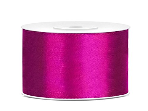 Satinband Rolle 25 m 50 mm breit Schleifenband Dekoband Geschenkband Schleife Hochzeitsdeko Band, für Creative Idee. (purpur 080) von Generisch