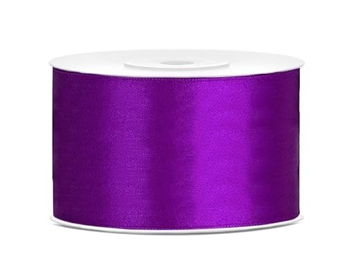 Satinband Rolle 25 m 50 mm breit Schleifenband Dekoband Geschenkband Schleife Hochzeitsdeko Band, für Creative Idee. (violett 062) von Generisch
