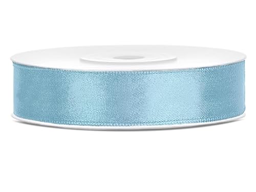 Satinband Rolle 25 m Farbwahl 12 mm breit Schleifenband Farbwahl Dekoband Geschenkband Schleife Hochzeitsdeko Band, für Creative Idee. (babyblau 011 j) von Generisch