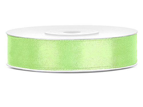Satinband Rolle 25 m Farbwahl 12 mm breit Schleifenband Farbwahl Dekoband Geschenkband Schleife Hochzeitsdeko Band, für Creative Idee. (limettengrün 102 j N) von Generisch