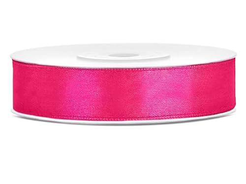 Satinband Rolle 25 m Farbwahl 12 mm breit Schleifenband Farbwahl Dekoband Geschenkband Schleife Hochzeitsdeko Band, für Creative Idee. (pink 006) von Generisch