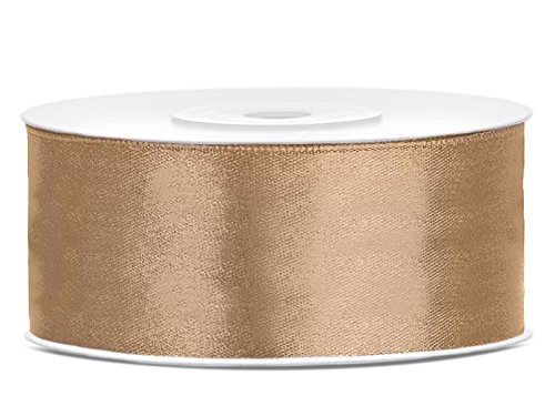 Satinband Rolle 25 m Farbwahl 25 mm breit Schleifenband Farbwahl Dekoband Geschenkband Schleife Hochzeitsdeko Band, für Creative Idee. (gold 019 j) von Generisch