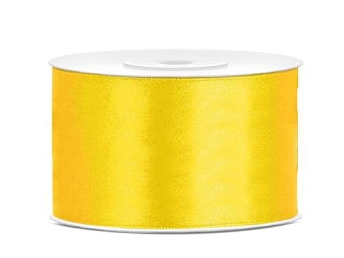 Satinband Rolle 25 m gelb 50 mm breit Schleifenband gelb Dekoband Geschenkband Schleife Hochzeitsdeko Band, für Creative Idee. Satinband Rolle 25 m gelb 50 mm breit Schleifenband gelb Dekoband Geschenkband Schleife Hochzeitsdeko Band, für Creative Idee. von Generisch