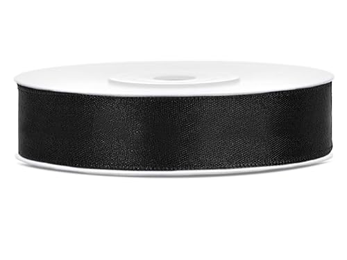 Satinband Rolle 25 m schwarz 12 mm breit Schleifenband schwarz Dekoband Geschenkband Schleife Hochzeitsdeko Band, für Creative Idee. Satinband Rolle 25 m schwarz 12 mm breit Schleifenband schwarz Dekoband Geschenkband Schleife Hochzeitsdeko Band, für Creative Idee. von Generisch