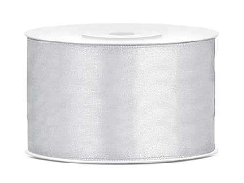 Satinband Rolle 25 m silber 38 mm breit Schleifenband, Dekoband Geschenkband Schleife Hochzeitsdeko Band, für Creative Idee. Satinband Rolle 25 m silber 38 mm breit Schleifenband, Dekoband Geschenkband Schleife Hochzeitsdeko Band, für Creative Idee. von Generisch