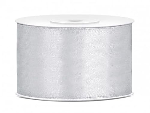 Satinband Rolle 25 m silber 50 mm breit Schleifenband silber Dekoband Geschenkband Schleife Hochzeitsdeko Band, für Creative Idee. Satinband Rolle 25 m silber 50 mm breit Schleifenband silber Dekoband Geschenkband Schleife Hochzeitsdeko Band, für Creative Idee. von Generisch