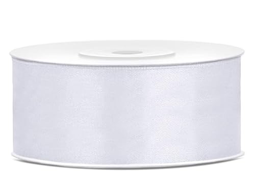 Satinband Rolle 25 m weiß 25 mm breit Schleifenband weiß Dekoband Geschenkband Schleife Hochzeitsdeko Band, für Creative Idee. Satinband Rolle 25 m weiß 25 mm breit Schleifenband weiß Dekoband Geschenkband Schleife Hochzeitsdeko Band, für Creative Idee. von Generisch