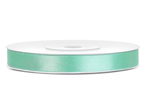 Satinband Rolle 25 m weiß 6 mm breit Schleifenband Farbwahl Dekoband Geschenkband Schleife Hochzeitsdeko Band, für Creative Idee. (mint 103) von Generisch