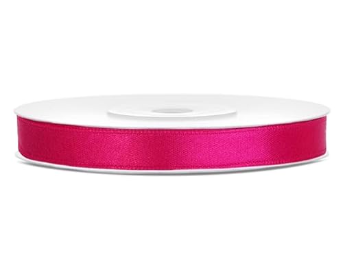 Satinband Rolle 25 m weiß 6 mm breit Schleifenband Farbwahl Dekoband Geschenkband Schleife Hochzeitsdeko Band, für Creative Idee. (pink 006) von Generisch