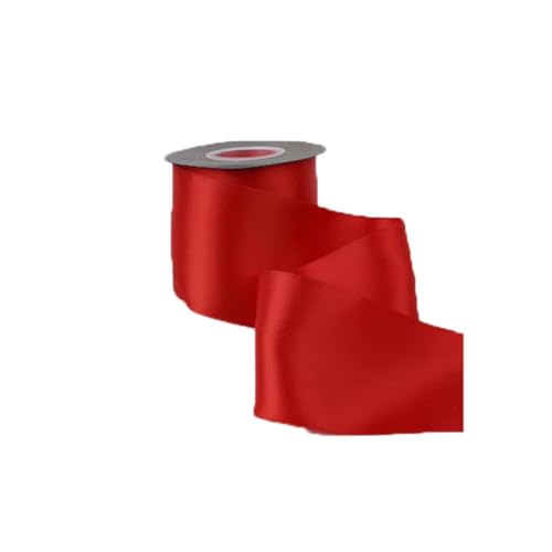 Satinband für Hochzeiten, Bastelarbeiten, Haare, Nähzubehör, handgefertigtes Klebeband, Geschenkband, Blumenverpackung, Rot, 63 mm von Generisch