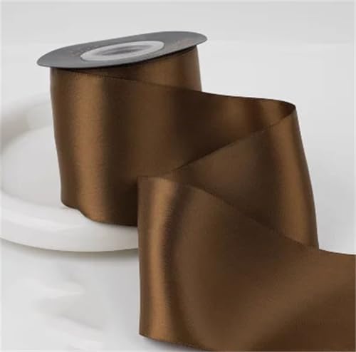 Satinband für Hochzeiten, Haare, Nähzubehör, handgefertigt, Geschenkband, Blumenverpackung, Kaffee, 75 mm, 20 Meter von Generisch