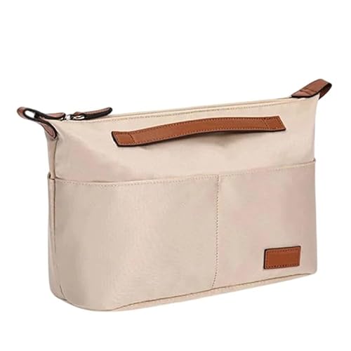 Satinstoff-Organizer, Innenfutter, Zubehör für Longchamp Le Pliage Handtaschen, erweiterbar, Beige, S: 23×14×9 cm (Drittanbieter-Zubehör) von Generisch