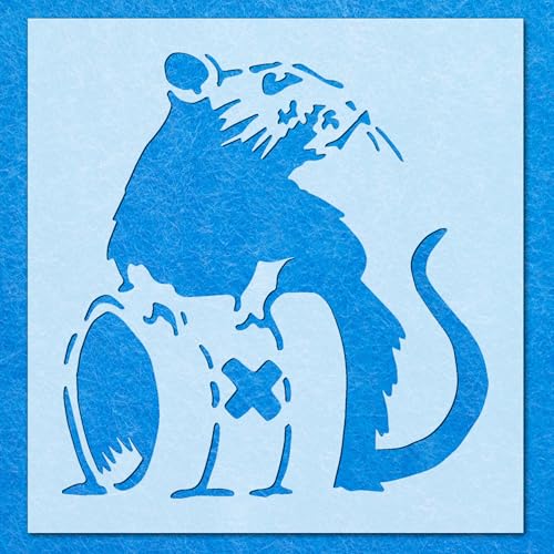 Schablone, Banksy-Ratten-Stil, Abfalltrommel, Mylar, Malerei, Wandkunst, Basteln, Airbrush Schablone, Banksy-Ratten-Stil, Abfalltrommel, Mylar, Malerei, Wandkunst, Basteln, Airbrush von Generisch