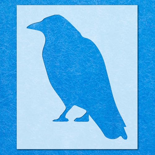 Schablone, Krähe, Vogel, sitzend, Tier, Mylar, Malerei, Wandkunst, Basteln, Airbrush von Generisch