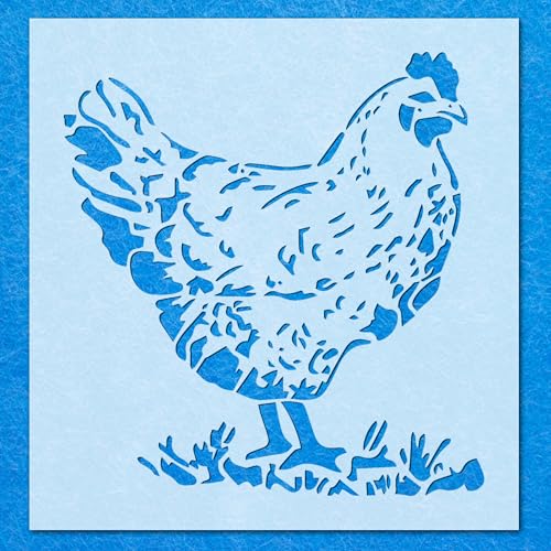 Schablone, Shabby-Chic-Huhn, rustikal, Vintage, Mylar, Wandkunst, Airbrush Schablone, Shabby-Chic-Huhn, rustikal, Vintage, Mylar, Wandkunst, Airbrush von Generisch