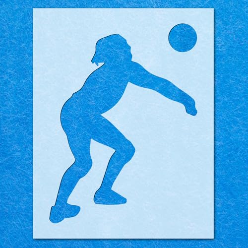 Schablone, Volleyballspieler, Strand, Sport, Mylar, Malerei, Wandkunst, Basteln, 2 Airbrush von Generisch
