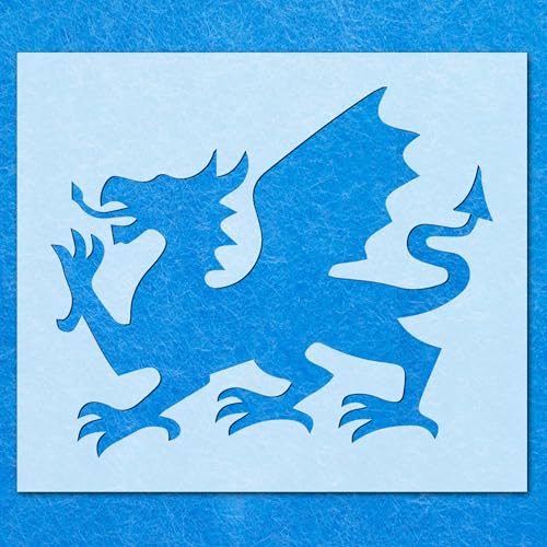 Schablone, walisischer Drache, Wales, Landtier, Mylar, Wandkunst, Basteln, Stenci, Airbrush von Generisch