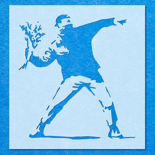 Schablone Banksy Blumenwerfer Mylar Malerei Wandkunst Handwerk Airbrush Schablone Banksy Blumenwerfer Mylar Malerei Wandkunst Handwerk Airbrush von Generisch