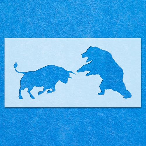 Schablone Bulle und Bär Mylar Malerei Wandkunst Handwerk Airbrush von Generisch