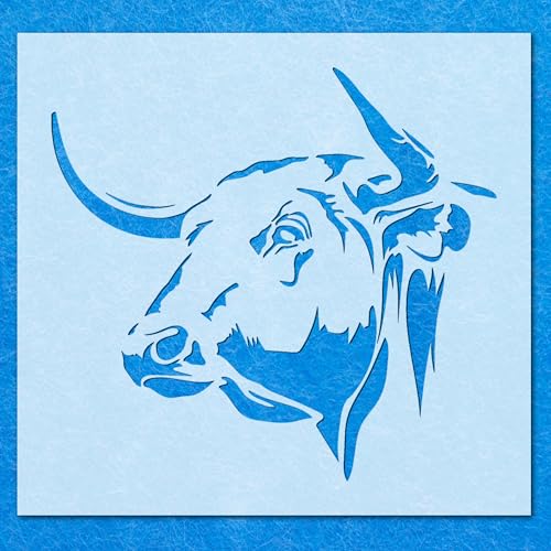 Schablone Bullengesicht, Mylar-Malerei, Wandkunst, 2 Bastelarbeiten, Airbrush von Generisch