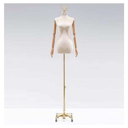 Schaufensterpuppe für Damen, mit königlicher Prinzessinnenkrone, Samtstoff, Rollrollen, ideal für Hochzeitskleider, Schmuck, Schneiderei, 3 Farben erhältlich (Gold, Blau, Rosa) von Generisch