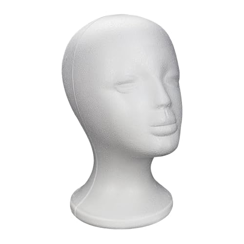 Schaufensterpuppenkopf - Modellkopf | Perückenkopf | Styropor Kopf | Mannequin Kopf | Weiblicher Mehrzweck Modellkopf | Puppenkopf | Schaumstoff Perückenkopf | Perückenständer | Styroporkopf von Generisch