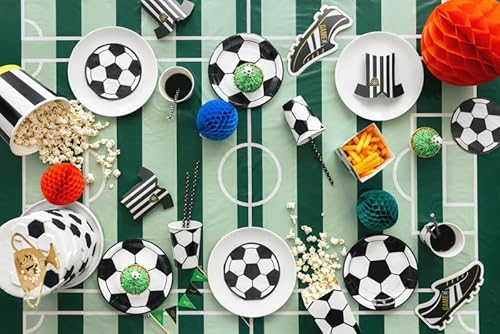 Schiggeria Fußball Party Deko Set - Mini für 6 Personen, Ballongirlande mit Silber-Grün-Schwarz Luftballons 53-teilig, Fußball-Teller und Besteck, Partyzubehör für Fußballmottoparty, Geburtstag Schiggeria Fußball Party Deko Set - Mini für 6 Personen, Ballongirlande mit Silber-Grün-Schwarz Luftballons 53-teilig, Fußball-Teller und Besteck, Partyzubehör für Fußballmottoparty, Geburtstag von Generisch
