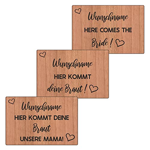 Schild für die Hochzeit, Vintage Schild aus Holz für die Trauung, Hier kommt die Braut personalisiert, Hochzeitsdeko für die Hochzeit, Trauung in der Kirche, Holzschild aus Edelholz furniert (Kirsche) Schild für die Hochzeit, Vintage Schild aus Holz für die Trauung, Hier kommt die Braut personalisiert, Hochzeitsdeko für die Hochzeit, Trauung in der Kirche, Holzschild aus Edelholz furniert (Kirsche) von Generisch