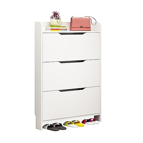 Schlanker, platzsparender Schuhschrank, modernes Schuhregal aus Holz für den Eingangsbereich, hohe Kapazität, einfaches und stilvolles Design, perfekt für die Aufbewahrung im Flur (Farbe: Warmweiß) Schlanker, platzsparender Schuhschrank, modernes Schuhregal aus Holz für den Eingangsbereich, hohe Kapazität, einfaches und stilvolles Design, perfekt für die Aufbewahrung im Flur (Farbe: Warmweiß) von Generisch