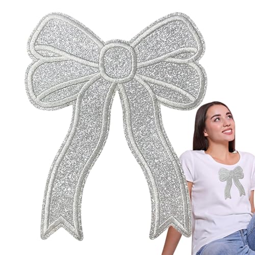 Schleifen zum Aufbügeln – Schleifen-Flicken | Seitliche Schleife bestickt Aufkleber | Bügel-Aufnäher, bestickte Aufnäher zum Aufbügeln | kleine Schleifen für Taschen, Jeans, Hüte, Rucksäcke von Generisch