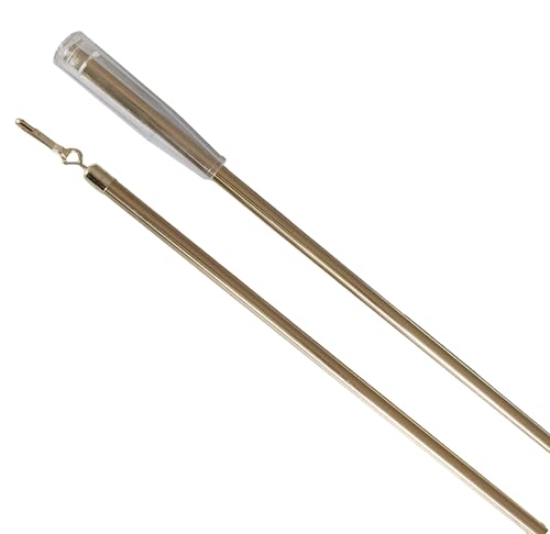 Schleuderstab/Gardinenstab aus ME-Rohr 9 mm stabil für schwere Vorhänge mit Griff + Verschlusshaken in 2 Farben (messing glanz) von Generisch