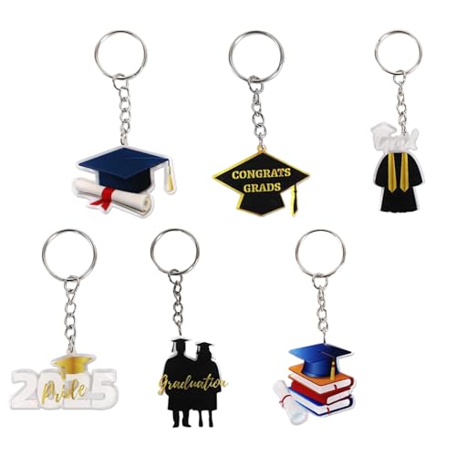 Schlüsselanhänger zum Schulabschluss, Senior 2025, Schlüsselanhänger, 6-teiliges Acryl-Gedenkgeschenk, Schlüsselanhänger-Set für Schüler, Frauen, Männer, Lehrer, Klassenkameraden Schlüsselanhänger zum Schulabschluss, Senior 2025, Schlüsselanhänger, 6-teiliges Acryl-Gedenkgeschenk, Schlüsselanhänger-Set für Schüler, Frauen, Männer, Lehrer, Klassenkameraden von Generisch