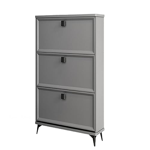 Schmales vertikales Schuhregal, platzsparendes Holzdesign, modernes geschlossenes Schuhfach für Flur und Eingang, stilvolles weißes Finish, erhältlich in Grün/Grau Schmales vertikales Schuhregal, platzsparendes Holzdesign, modernes geschlossenes Schuhfach für Flur und Eingang, stilvolles weißes Finish, erhältlich in Grün/Grau von Generisch