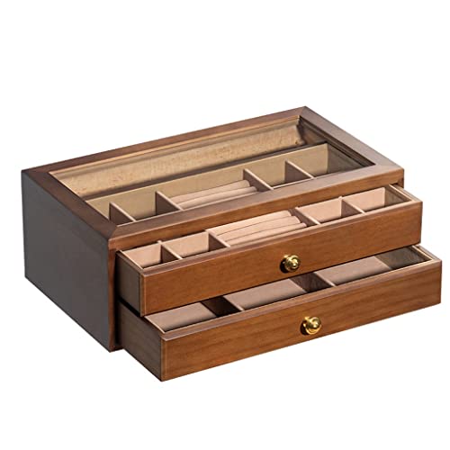 Schmuck-Aufbewahrungs-Organizer – mehrschichtige Schmuckschatulle aus Holz für effiziente Aufbewahrung und Präsentation von Ringen, Halsketten, Ohrringen und Armbändern Schmuck-Aufbewahrungs-Organizer – mehrschichtige Schmuckschatulle aus Holz für effiziente Aufbewahrung und Präsentation von Ringen, Halsketten, Ohrringen und Armbändern von Generisch