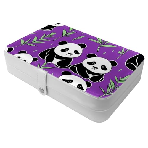 Schmuckschatulle für Frauen und Mädchen, Reise-Schmuckaufbewahrung, Ringe, Halsketten, Ohrringe, Armbänder, Brautjungfergeschenke, niedlicher Panda auf Lila Schmuckschatulle für Frauen und Mädchen, Reise-Schmuckaufbewahrung, Ringe, Halsketten, Ohrringe, Armbänder, Brautjungfergeschenke, niedlicher Panda auf Lila von Generisch