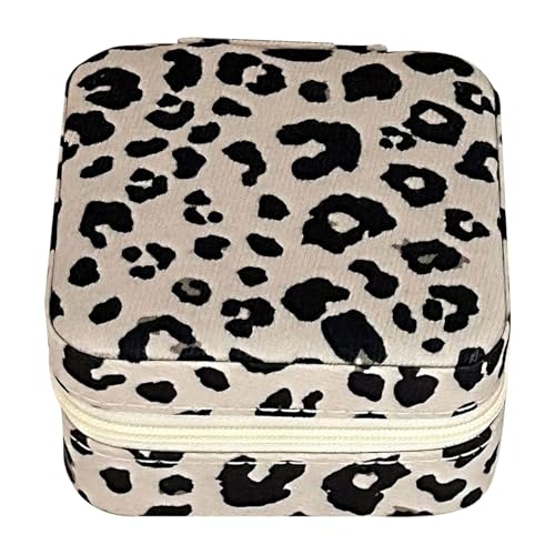 Schmuckschatulle mit Leopardenmuster, Leder-Armband-Box, kleine Schmuckschatulle, Schmuck-Aufbewahrungsboxen, Ringetui für Ringe, Ohrringe von Generisch