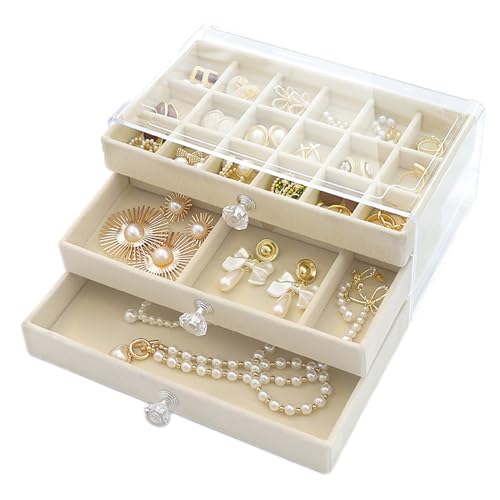 Schmuckschatulle mit Schubladen – Organizer für Schmuck aus Acryl, Display für Armbänder, Ringe, Ohrringe und Halsketten aus Holz | mehrschichtiger Behälter für Mädchen, Schmuckständer Antigraf von Generisch