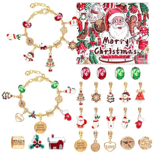 Schmuckset Christmas Countdown,Weihnachts Countdown Kalender Armbander Für Mädchen | Festliche Weihnachtsgeschenkidee für Familie Frauen Mädchen Kinder Teens Schmuckset Christmas Countdown,Weihnachts Countdown Kalender Armbander Für Mädchen | Festliche Weihnachtsgeschenkidee für Familie Frauen Mädchen Kinder Teens von Generisch