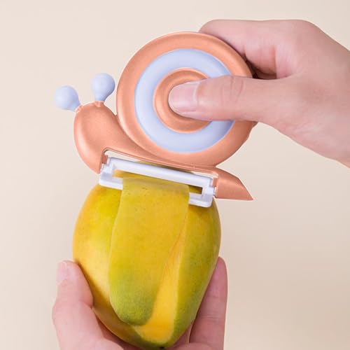 Schnecken Sparschäler Kinder, Funny Kinder Sparschäler,Universalschäler Gemüseschäler mit Rutschfesten Griff, Tragbarer Sparschäler für ab 3 jahre, Förderung von Hand-Auge-Koordination (Gelb) von Generisch