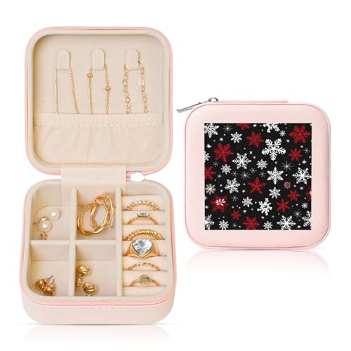 Schneeflocke Weihnachten Kleine Schmuckschatulle Galaxy PU Leder Reise Schmuck Organizer für Frauen Mädchen Aufbewahrungsbox für Ringe Ohrringe Halsketten Armbänder Schneeflocke Weihnachten Kleine Schmuckschatulle Galaxy PU Leder Reise Schmuck Organizer für Frauen Mädchen Aufbewahrungsbox für Ringe Ohrringe Halsketten Armbänder von Generisch