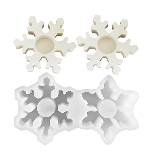 Schneeflocken-Harzformen Aus Silikon, Schneeflockenformen Für Harz, 2-Fach Schneeflocken Teelicht Kerzenhalter Silikonformen Für Harz, Gießform Kerzenhalter Weihnachten Gießformen Schneeflocken-Harzformen Aus Silikon, Schneeflockenformen Für Harz, 2-Fach Schneeflocken Teelicht Kerzenhalter Silikonformen Für Harz, Gießform Kerzenhalter Weihnachten Gießformen von Generisch