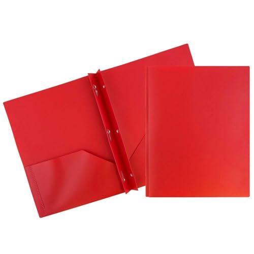 Schnellhefter, Ordner A4 Mit Zwei Taschen, Kunststoff Mappe Mit 2 Tasche & Verschlüssen, Dokumentenmappe A4 Zum Abheften, Schulmappe Papphefter Mappen, Ordner & Zubehör Zum Abheften (Rot) von Generisch