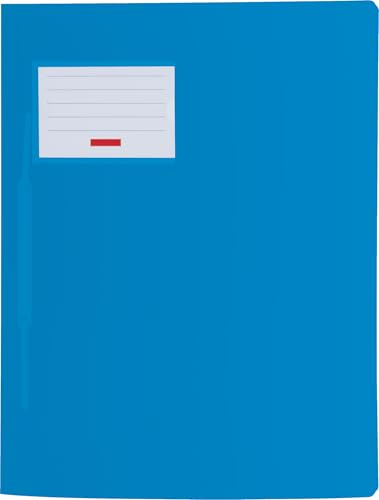 Schnellhefter für A4, transluzente PP-Folie, Fact!PP mit Namensschild auf der Vorderseite und Einstecktasche innen (Brunnen mit Namensschild, azur, 3er Pack) von Generisch
