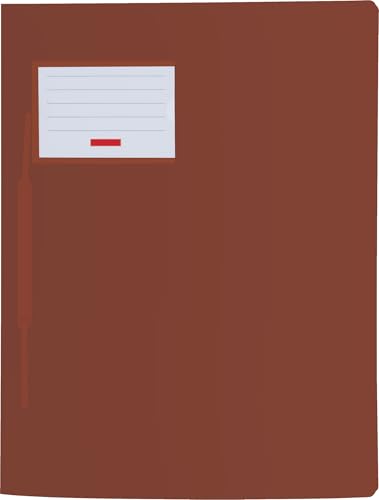 Schnellhefter für A4, transluzente PP-Folie, Fact!PP mit Namensschild auf der Vorderseite und Einstecktasche innen (Brunnen mit Namensschild, braun, 3er Pack) von Generisch