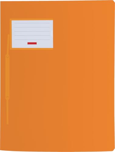 Schnellhefter für A4, transluzente PP-Folie, Fact!PP mit Namensschild auf der Vorderseite und Einstecktasche innen (Brunnen mit Namensschild, orange, 6er Pack) von Generisch