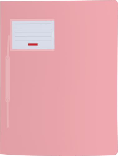 Schnellhefter für A4, transluzente PP-Folie, Fact!PP mit Namensschild auf der Vorderseite und Einstecktasche innen (Brunnen mit Namensschild, pastellpink, 6er Pack) von Generisch